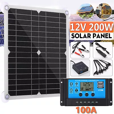 $38 • Buy 200W Solar Panel Kit 100A 12V Battery Charger W/ Controller Caravan Boat Outdoor