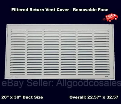 Filtered Air Return Grille Vent Cover 20  X 30  Duct Size  Wall Ceiling AC Heat  • $54.85