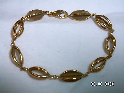 MMA...Metropolitan Museum Of Art...Gold Tone Unusual Oblong Sections Bracelet... • $29.97