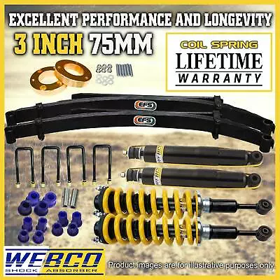 75mm + 50mm Pre Assembled Lift Kit King Springs EFS Leaf For Nissan Navara D40 • $1355