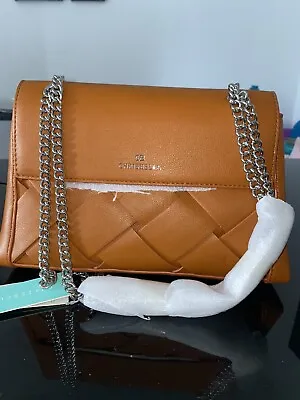 £42.99 • Buy GENUINE LEATHER - NEW - Brown - Chrisbella Designer X Body Shoulderbag Handbag
