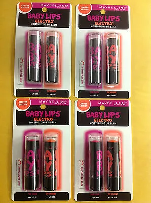 4 X Maybelline Baby Lips Electro Lip Balm  Duo Pack - Pink Shock + Oh Orange. • $57.76