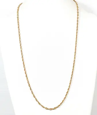 Vintage Trifari Gold Tone Textured Double Oval Chain Link Long Necklace 30 Inch • $13.99