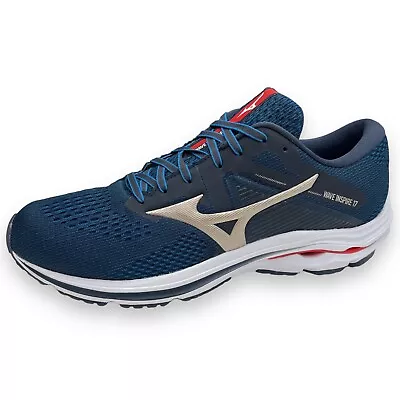 Mizuno Wave Inspire 17 Mens Size 13 Running Shoes India Ink Blue • $44.99