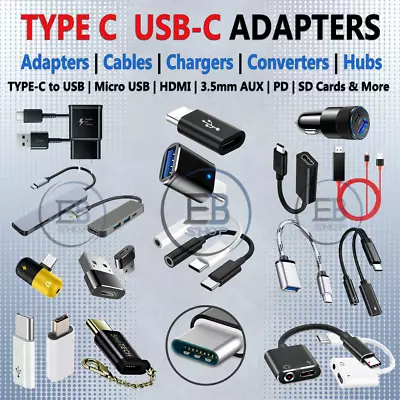 TYPE C USBC Adapters To USB/Micro USB/DP/HDMI/AUX/Cable/Charger/Hub PC Lot Phone • $19.99