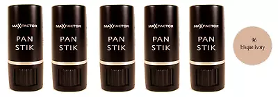 Max Factor Pan Stik Creamy Foundation Makeup 96 Bisque Ivory (5 Pack) • $27.99
