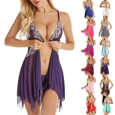 $15.32 • Buy Sex Dress Dress Sexy Lingerie Erotic See-through Sleepwear Women Lace Pajamas