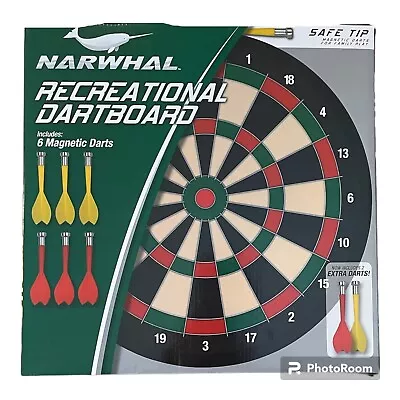 Narwhal 15.5in Magnetic Dartboard; Includes Six Magnetic Darts • $10