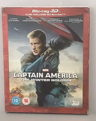Marvel Captain America The Winter Soldier 3D/2D Blu Ray Discs Cardboard Sleeve • £2.99
