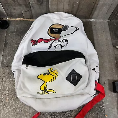 VANS X Peanuts Old Skool II Snoopy Red Baron And Woodstock White Backpack • $49.99