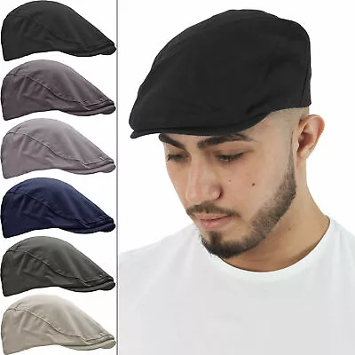 Brushed Cotton Flat Cap Classic Gatsby Flat Cap Cabbie Baker Boy Newsboy • £5.99