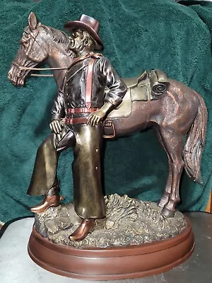 John Wayne W/Horse Bradford Exchange Bronse Statue. Only 1 With Original COA WOW • $265
