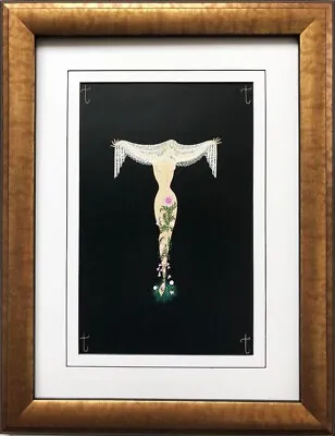 Erte  T  CUSTOM FRAMED Vintage Print Art Deco Alphabet Letter Suite NEW Fashion • $59.99