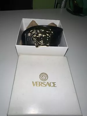 Versace La Medusa Men's Leather Belt - Black Size 44/110 Box/Bag Authentic • $250