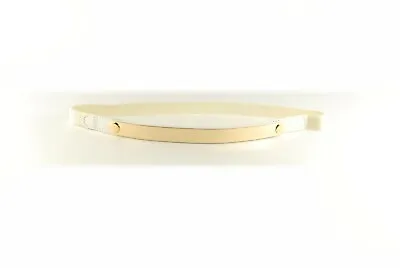 Obi Band Women's Slim Waist Belt Gold Plate Black & White Elasticated • £3.49