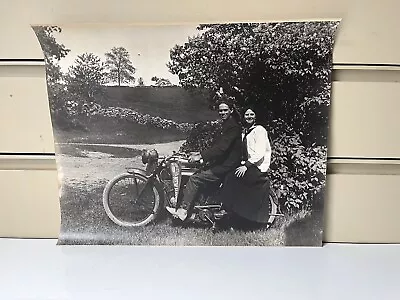 Indian Motorcycle 16” X 19’ Silver Gelatin Photograph - New Haven Pennant - Wow • $45.99