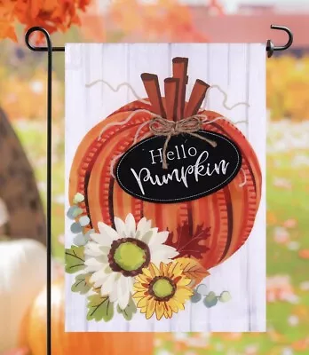 Hello Pumpkin Sunflower Halloween Thanksgiving Mini Window Garden Yard Flag New • $8.97