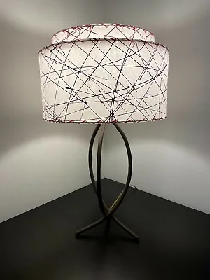 Mid Century Vintage Style 2 Tier Fiberglass Lamp Shade Modern Retro Pink White • $135