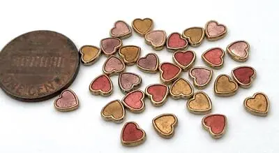 $2.50 • Buy Vintage Small 5mm Enameled Metal Heart Cabs Embellishments 30