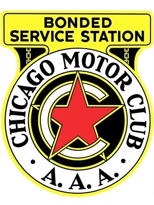 Chicago Motor Club AAA Service Station DIECUT NEW 18  Tall Sign USA STEEL 3 Lbs. • $64.88