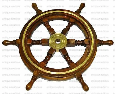 £67.13 • Buy 24  Brass Finishing Wooden Steering Ship Wheel Pirate Vintage Treasures Wall New