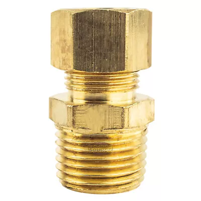 1/2  OD X 1/2  Male NPT Connector Brass Compression Fitting For 1/2  OD Tube • $7.95