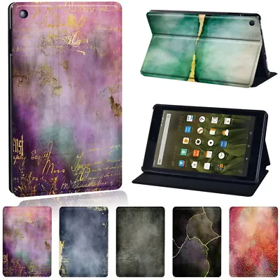 £7.99 • Buy Background Leather Tablet Stand Cover Case For Amazon Fire 7/HD 8/ HD 10/10 Plus