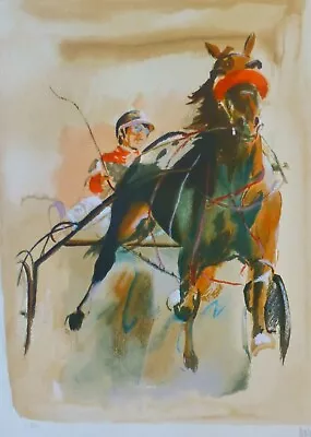 Mark King   PACER  Horse Trot Racing SERIGRAPH HAND SIGNED British Artist  • $245