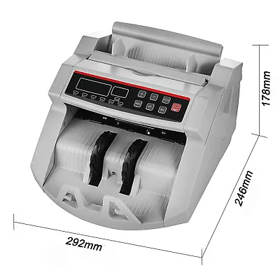 Money Cash Counting Bill Counter Bank Shop Counterfeit Detector UV Auto Machine • £70.99