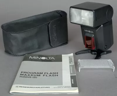 EX+ Minolta Program 3600HS (D) Flash W/Diffuser Case And Manual - Tested • $36.21