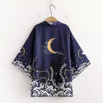 Men Lady Kimono Jacket Coat Cardigan Yukata Japanese Outwear Retro Loose Tops • £19.91