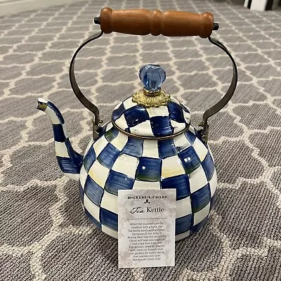 MacKENZIE CHILDS 3 QT ROYAL CHECK TEA KETTLE New Without Box • $155
