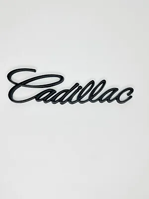 New Vtg Metal Emblem For Cadillac Rear Trunk Matte  Black Badge Nameplate Script • $19.99