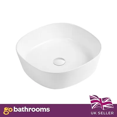 White Counter Top Sink Bathroom Basin Ceramic Deep Hand Wash Sink 44cm • £63.86