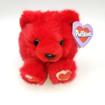 Vintage 1998 Swibco Puffkins Kisses The Valentine's Day Red Plush Bear LTD Edit • $10.24