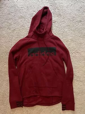 Adidas Maroon Hoodie Womens Pullover Size Medium • $12