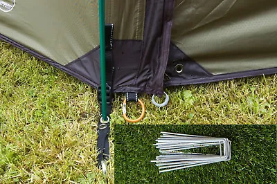 Tent Camping Pegs Heavy Duty Hardened Galvanised Steel Metal Peg Football Net • £0.99