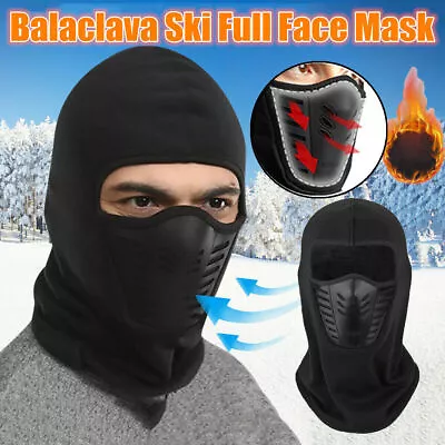 Full Face Balaclava Ski Mask Motorcycle Winter Windproof Thermal Fleece Neck Hat • $6.98