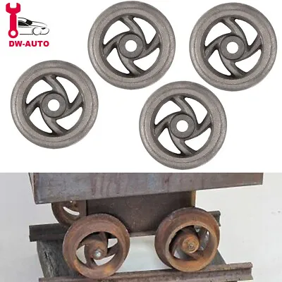 4Pcs Mining Ore Car Small Track Mine Cart Wheel Cast Iron 7 1/4 Diameter For LG • $119.46