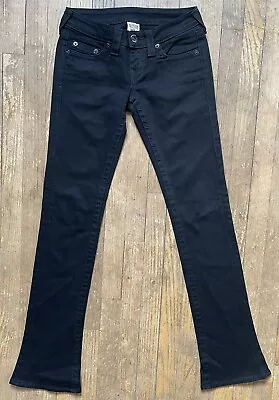 True Religion Rockstar Gina Boot Cut Black Jeans Size 25 Fits 28x34 • $24.95