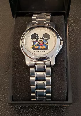 Vintage Disney Channel - Mickey Mouse Quartz Watch Silver Tone W/ Original Box • $19.06