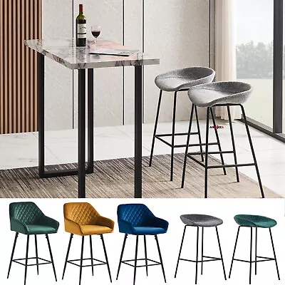 $119.99 • Buy AINPECCA 2x Bar Stools Bar Chair Kitchen Dining Chairs Metal Legs Velvet Fabric