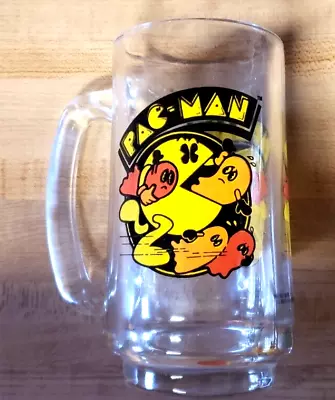 Pac Man Glass Mug Vintage 1982 Bally Midway Mfg • $10