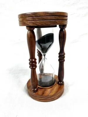 Handmade Retro Cold Indian Rosewood Sand Timer Hourglass Décor Gift • $35