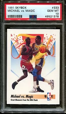 1991 SKYBOX #333 MICHAEL JORDAN Vs. MAGIC JOHNSON PSA 10 • $60.65