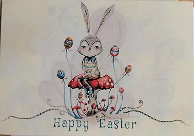 Happy Easter Cards Cute Easter Bunny Easter Eggs Pack Of 5 With Envelopes  • £2