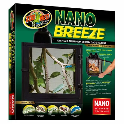 ZooMed NanoBreeze Screen Cage Large 25x25x30cm Chameleon Mesh ReptiBreeze • £41.96