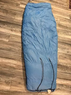 Vintage Goose Down Mummy Sleeping Bag Blue Nice • $49.95