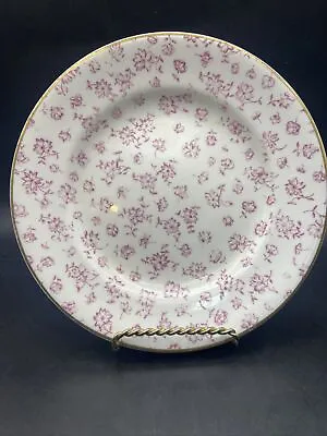 Antique 1850s Sampson Bridgwood & Sons 7 1/2” Purple Floral Bread Plate G3-6 • £10.03