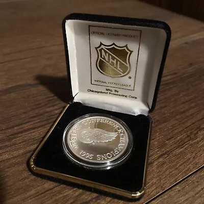 1995 Enviromint NHL Red Wings Western Conference Champions .999 1oz Silver Coin • $77.77